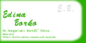 edina borko business card